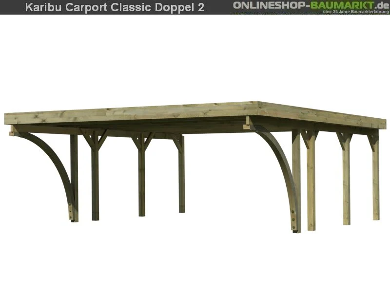 Karibu Carport Classic Doppel 2 mit 2 Einfahrtsbögen kdi - Image 3
