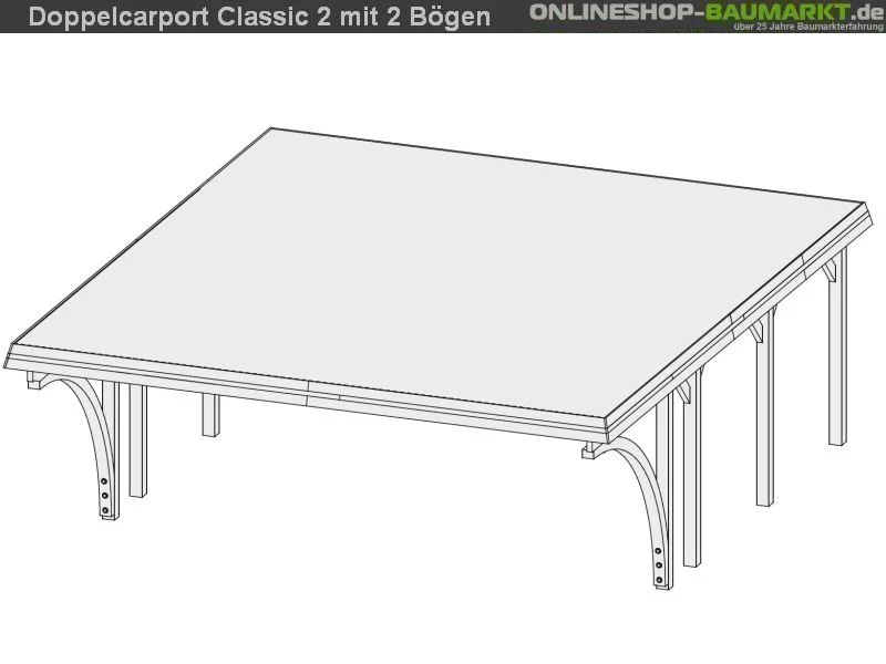 Karibu Carport Classic Doppel 2 mit 2 Einfahrtsbögen kdi - Image 9