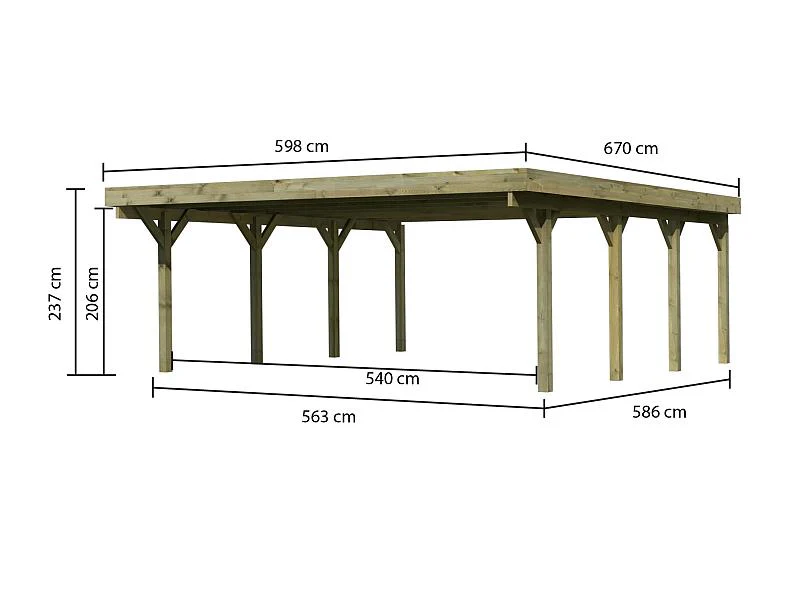 Karibu Carport Classic Doppel 2 ohne Einfahrtsbogen kdi - Image 5