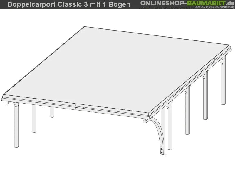 Karibu Carport Classic Doppel 3 mit 1 Einfahrtsbogen kdi - Image 9