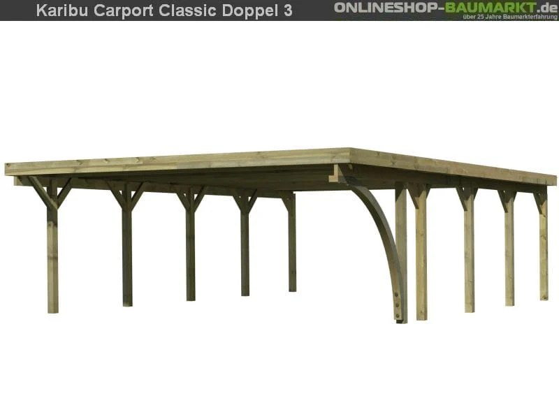 Karibu Carport Classic Doppel 3 mit 1 Einfahrtsbogen kdi - Image 3
