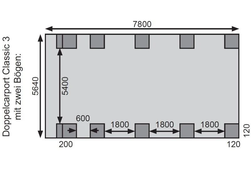 Karibu Carport Classic Doppel 3 mit 2 Einfahrtsbogen kdi - Image 10