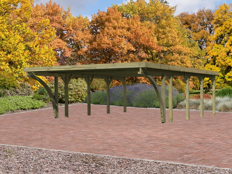 Karibu Carport Classic Doppel 3 mit 2 Einfahrtsbogen kdi - Image 4