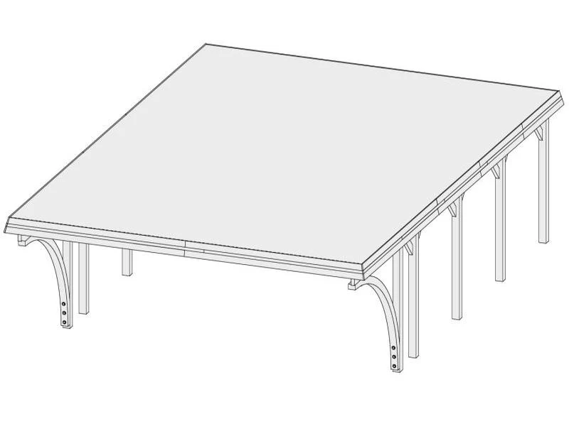 Karibu Carport Classic Doppel 3 mit 2 Einfahrtsbogen kdi - Image 9
