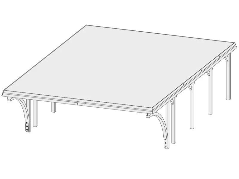 Karibu Carport Classic Doppel 3 mit 2 Einfahrtsbögen kdi - Image 8