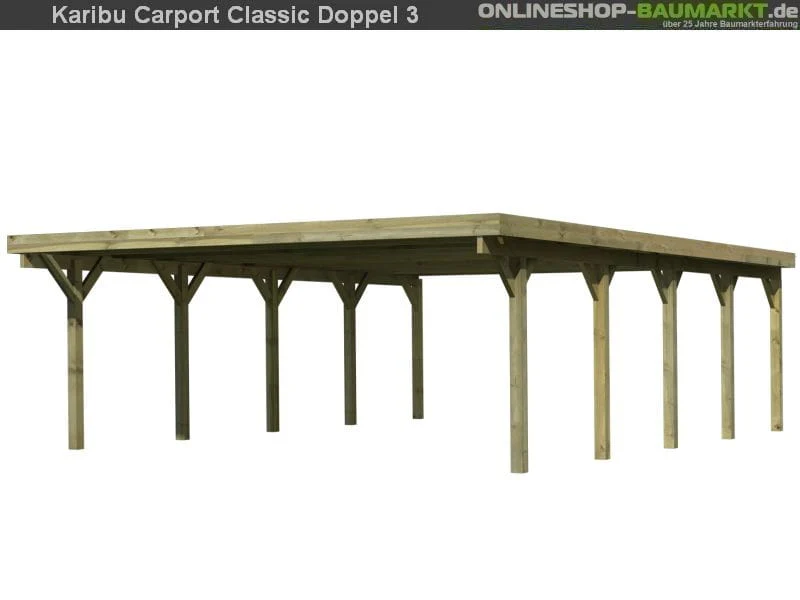 Karibu Carport Classic Doppel 3 ohne Einfahrtsbogen kdi - Image 3