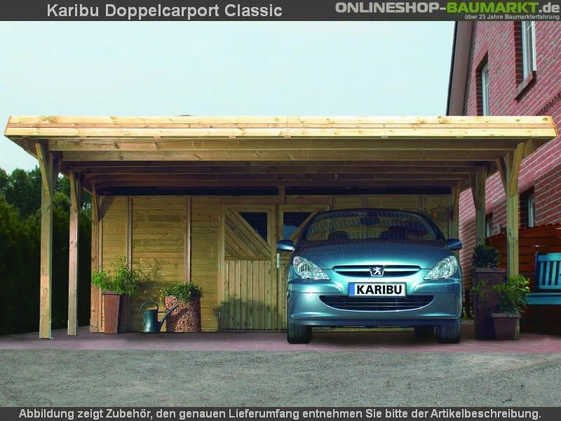Karibu Carport Classic Doppel 3 ohne Einfahrtsbogen kdi - Image 11