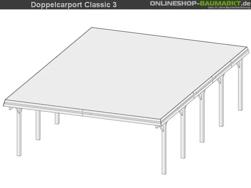 Karibu Carport Classic Doppel 3 ohne Einfahrtsbogen kdi - Image 9