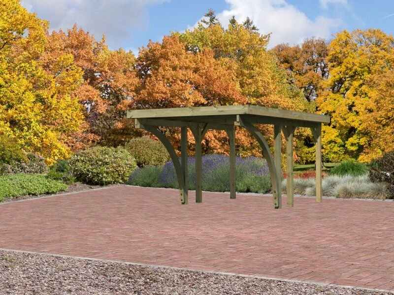 Karibu Carport Classic Einzel 1 mit 2 Einfahrtsbögen kdi - PVC - Image 2