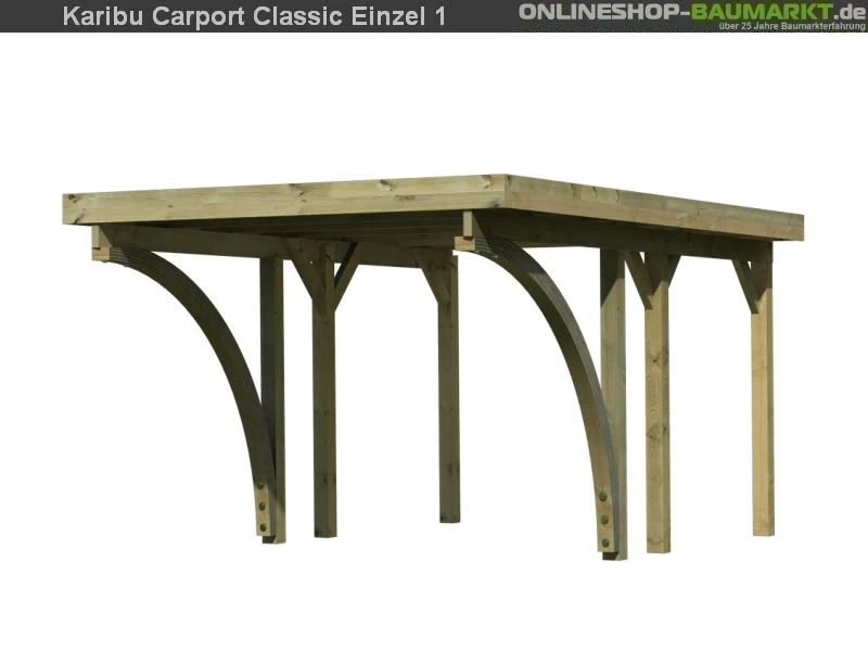 Karibu Carport Classic Einzel 1 mit 2 Einfahrtsbögen kdi - Image 3