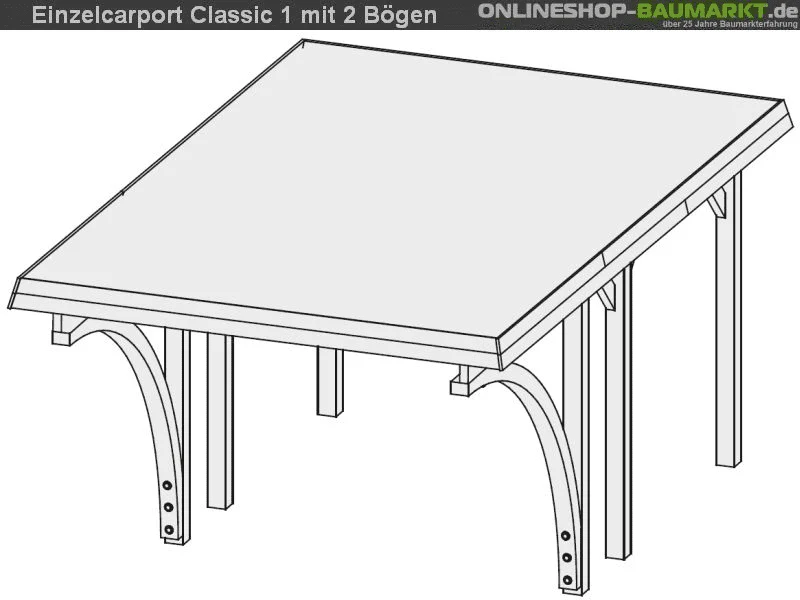 Karibu Carport Classic Einzel 1 mit 2 Einfahrtsbögen kdi - Image 8