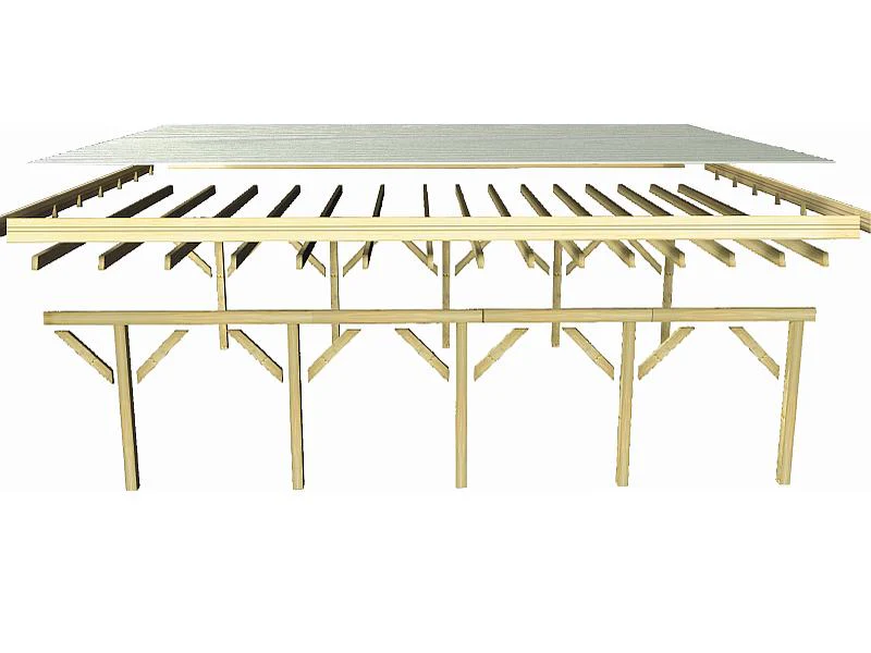 Karibu Carport Classic Einzel 1 ohne Einfahrtsbogen kdi - Image 4