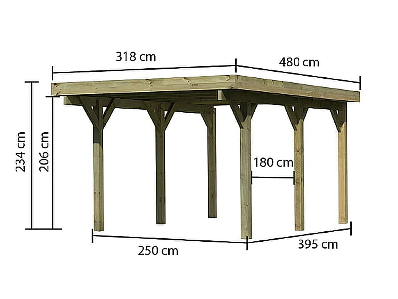 Karibu Carport Classic Einzel 1 ohne Einfahrtsbogen kdi - Image 8