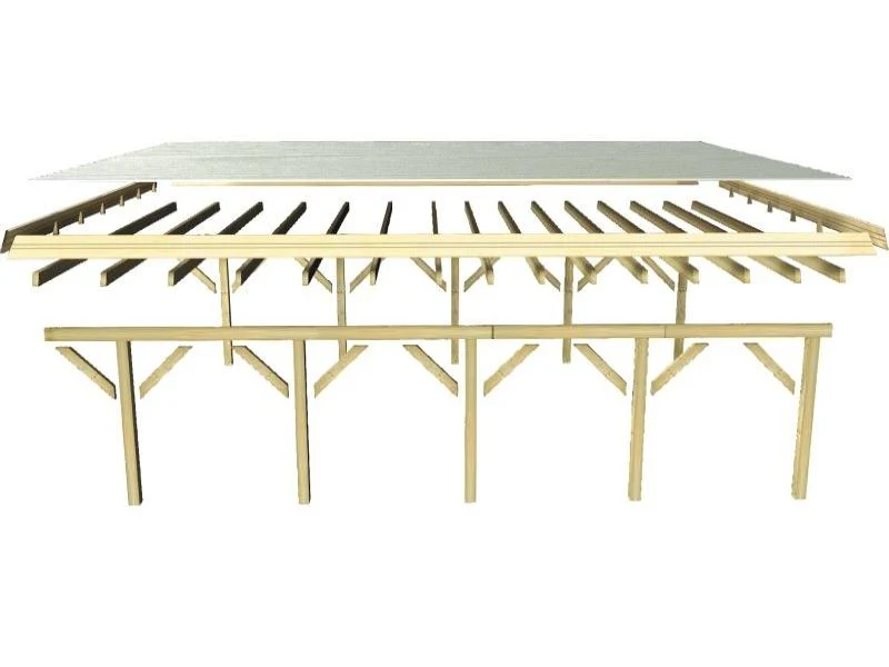Karibu Carport Classic Einzel 2 mit 1 Einfahrtsbogen kdi - Image 4