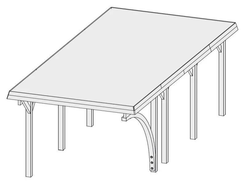 Karibu Carport Classic Einzel 2 mit 1 Einfahrtsbogen kdi - Image 8