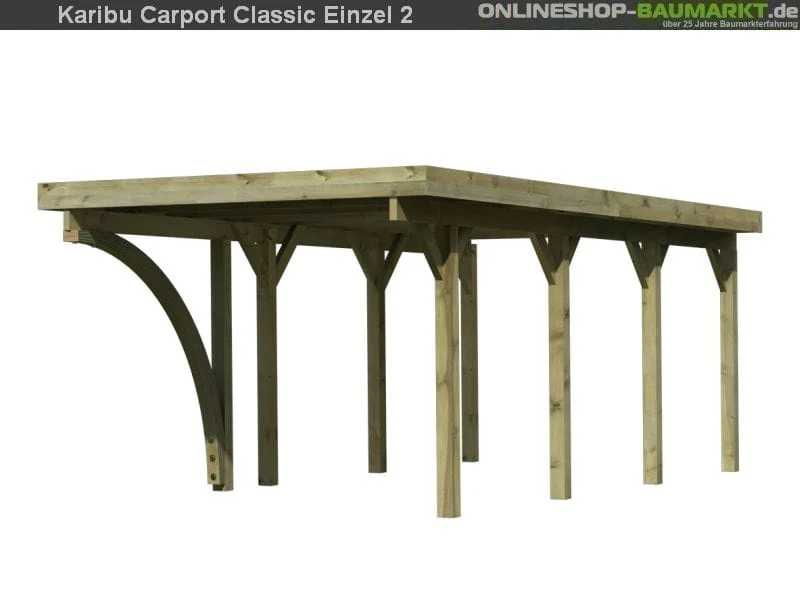 Karibu Carport Classic Einzel 2 mit 1 Einfahrtsbogen kdi - Image 3