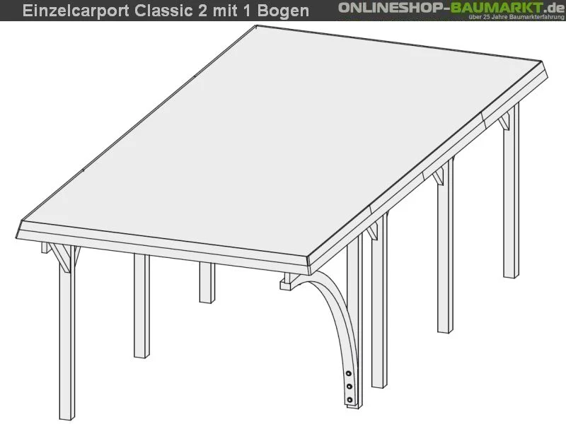 Karibu Carport Classic Einzel 2 mit 1 Einfahrtsbogen kdi - Image 8