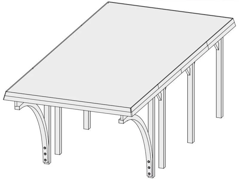 Karibu Carport Classic Einzel 2 mit 2 Einfahrtsbögen kdi - Image 8
