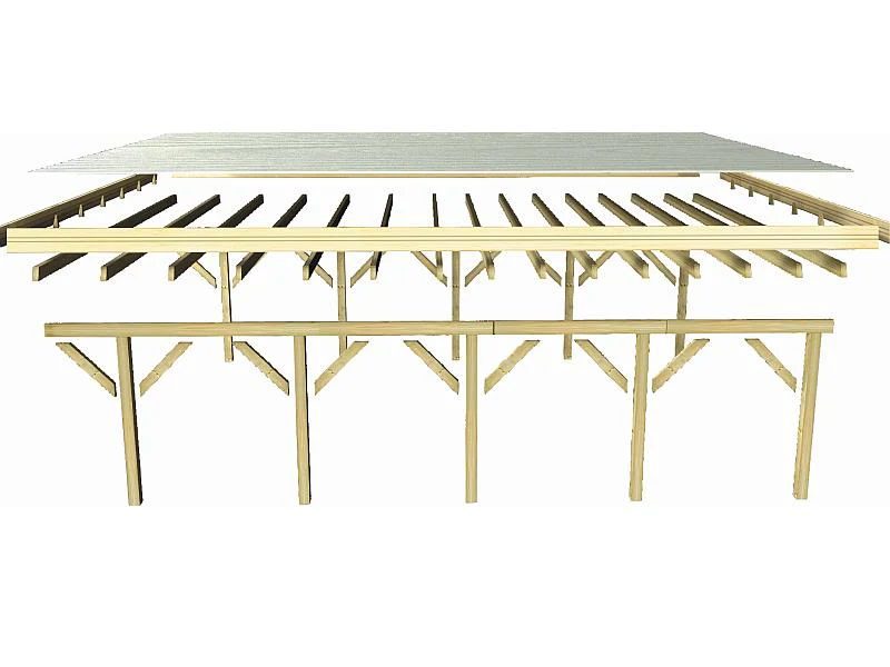 Karibu Carport Classic Einzel 2 ohne Einfahrtsbogen kdi - Image 4
