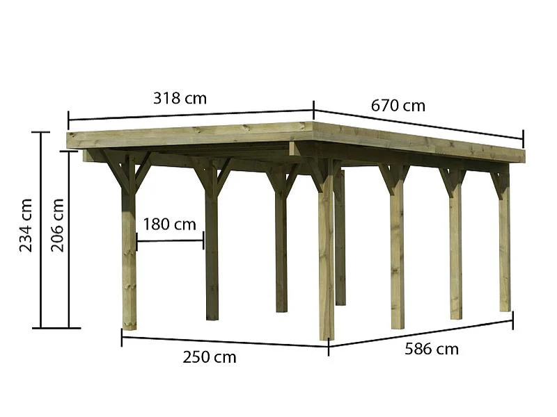 Karibu Carport Classic Einzel 2 ohne Einfahrtsbogen kdi - Image 5