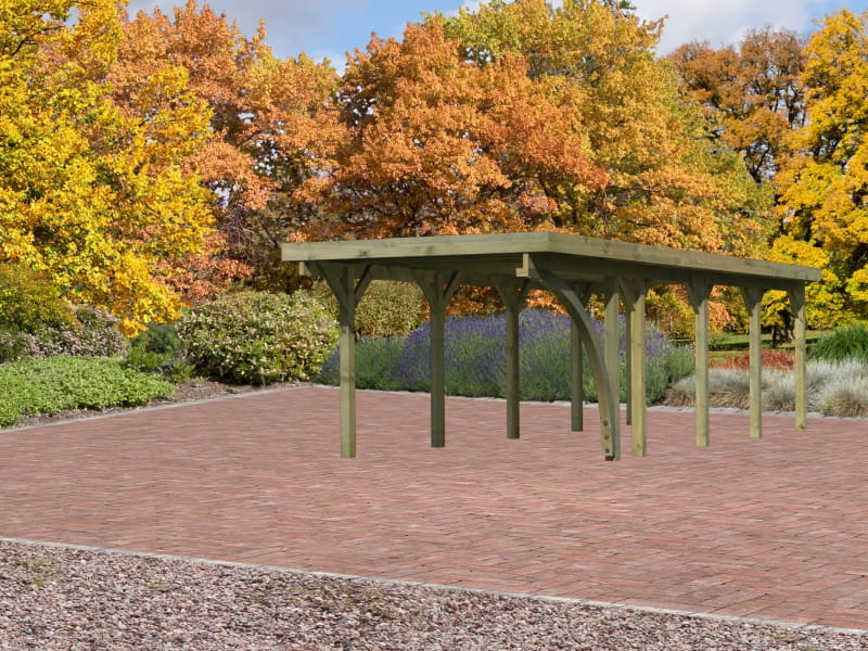 Karibu Carport Classic Einzel 3 mit 1 Einfahrtsbogen kdi - Image 2
