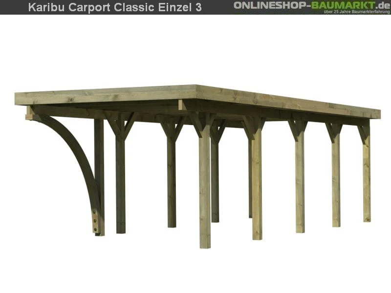 Karibu Carport Classic Einzel 3 mit 1 Einfahrtsbogen kdi - Image 3