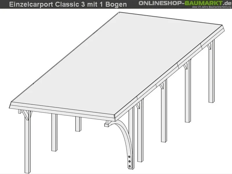 Karibu Carport Classic Einzel 3 mit 1 Einfahrtsbogen kdi - Image 8