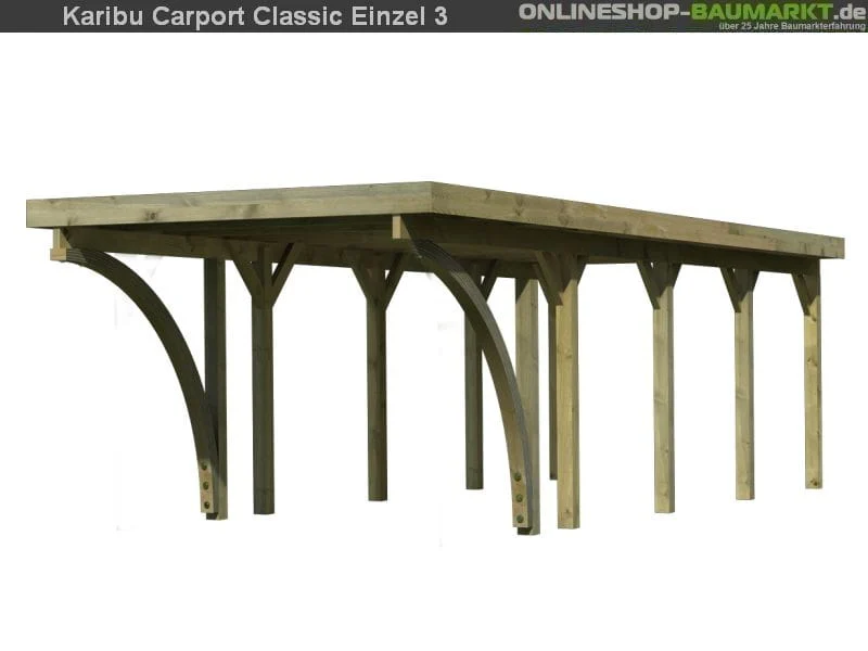 Karibu Carport Classic Einzel 3 mit 2 Einfahrtsbögen kdi - Image 3