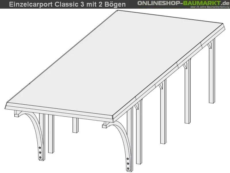 Karibu Carport Classic Einzel 3 mit 2 Einfahrtsbögen kdi - Image 8
