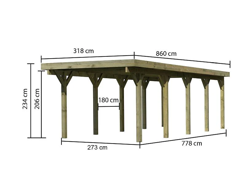 Karibu Carport Classic Einzel 3 ohne Einfahrtsbogen kdi - Image 5