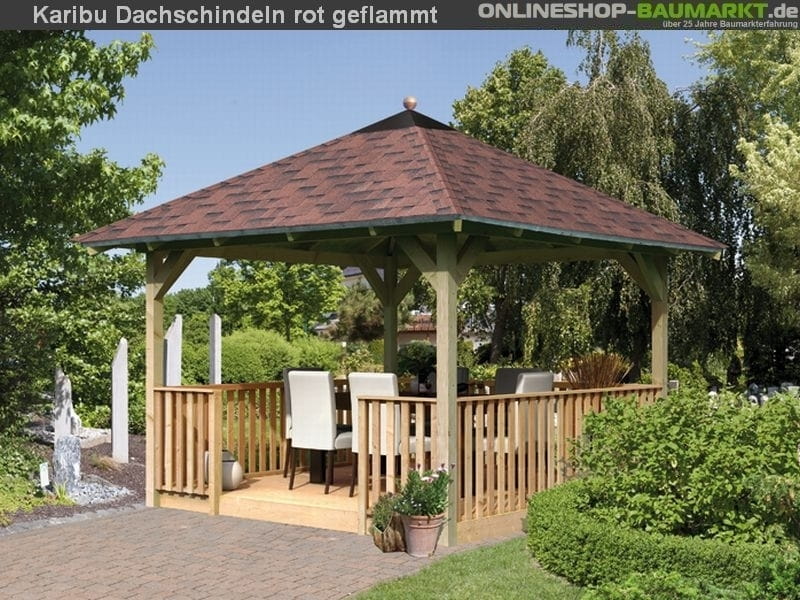 Karibu Dachschindeln Asymetrisch rot geflammt 1 Paket - Image 4