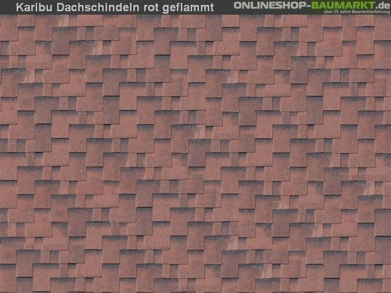 Karibu Dachschindeln Asymetrisch rot geflammt 10 Pakete