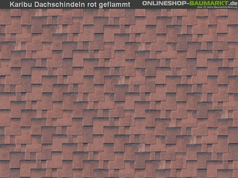 Karibu Dachschindeln Asymetrisch rot geflammt 2 Pakete - Image 5