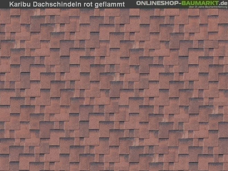 Karibu Dachschindeln Asymetrisch rot geflammt 20 Pakete - Image 5