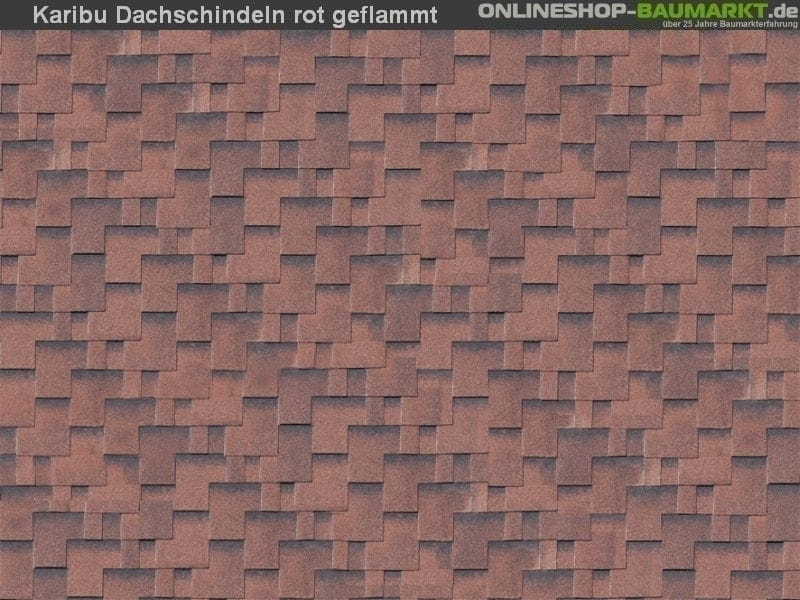 Karibu Dachschindeln Asymetrisch rot geflammt 5 Pakete - Image 5