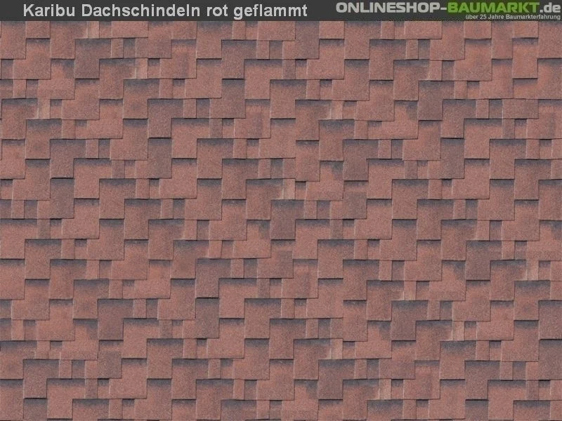 Karibu Dachschindeln Asymetrisch rot geflammt 9 Pakete - Image 5