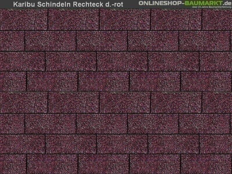 Karibu Dachschindeln Rechteck dunkelrot 27 Pakete