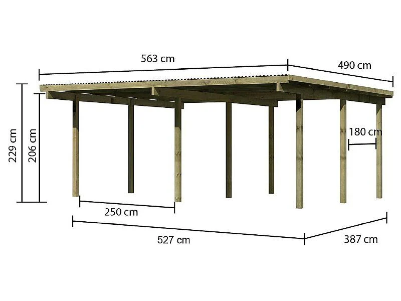 Karibu Doppelcarport ECO 1 Variante A kdi - Image 3