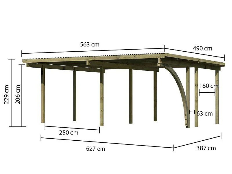 Karibu Doppelcarport ECO 1 Variante B kdi - Image 3