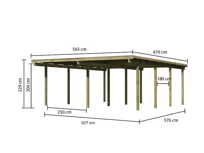 Karibu Doppelcarport ECO 2 Variante A kdi - Image 3