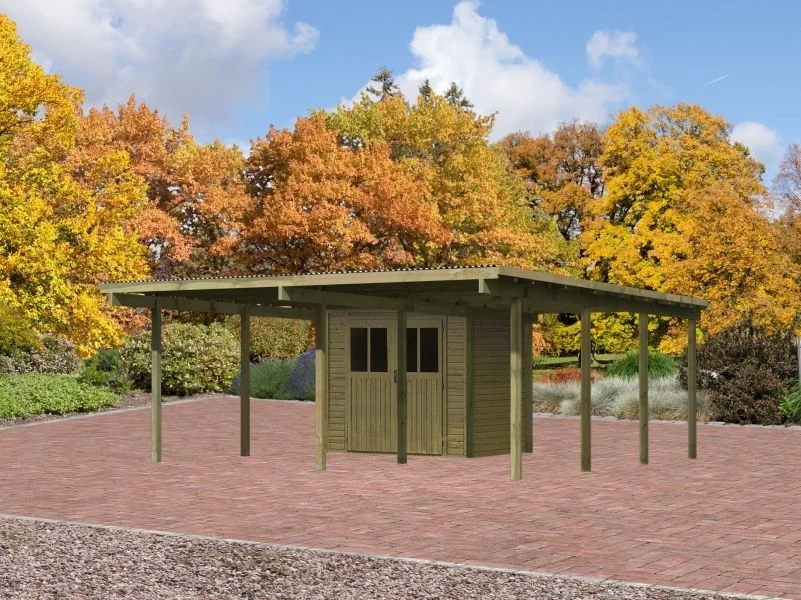 Karibu Doppelcarport ECO mit integriertem Abstellraum 1 - Image 2