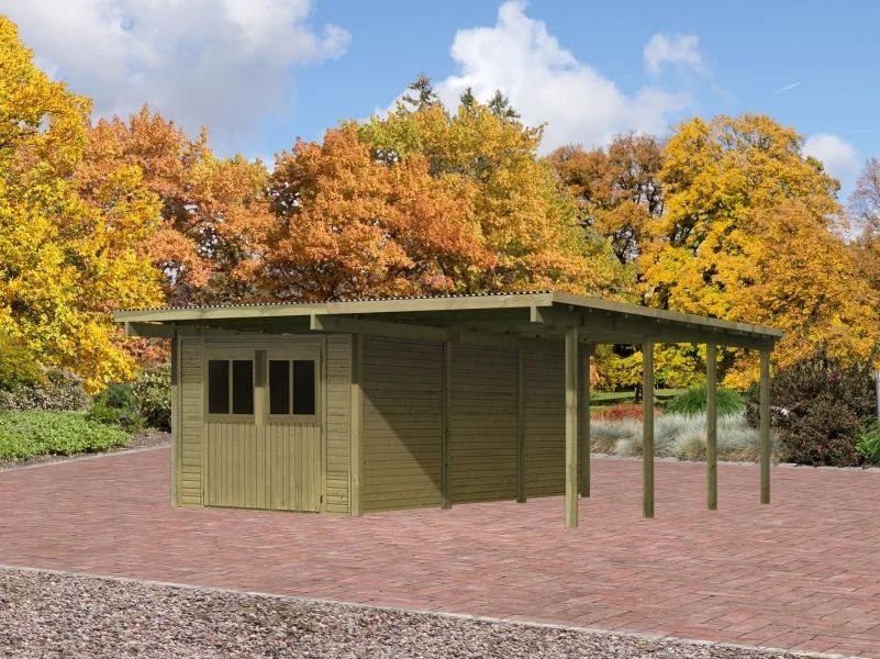 Karibu Doppelcarport ECO mit integriertem Abstellraum 3 - Image 2