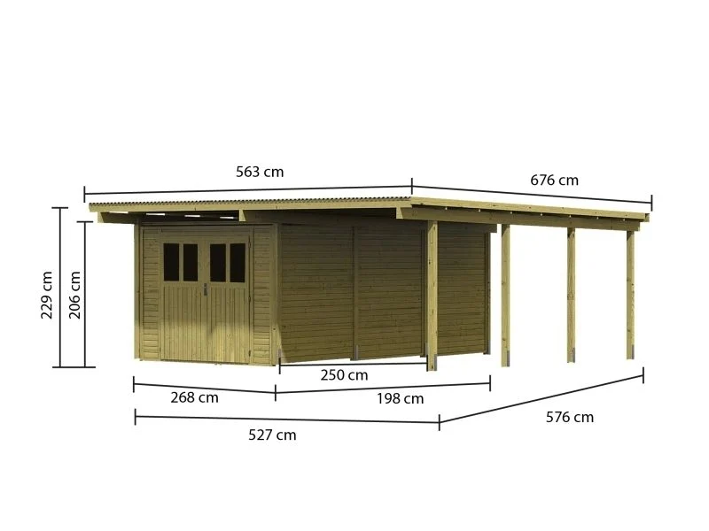 Karibu Doppelcarport ECO mit integriertem Abstellraum 3 - Image 3