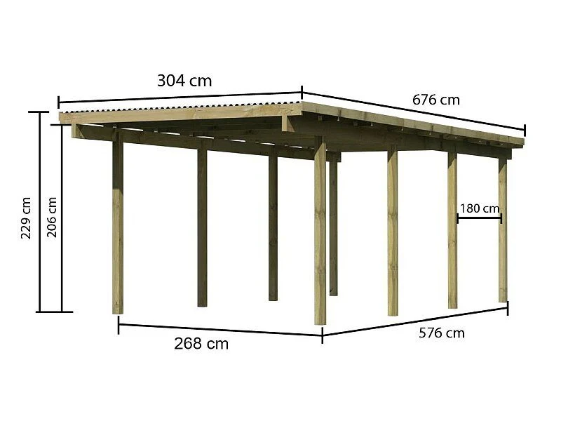 Karibu Einzelcarport ECO 2 Variante A kdi - Image 5