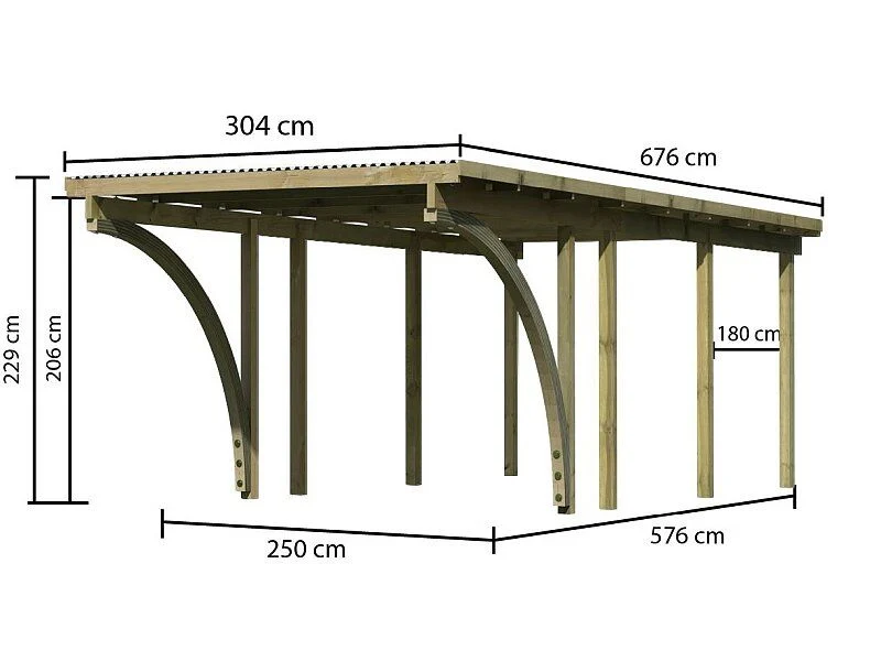 Karibu Einzelcarport ECO 2 Variante C kdi - Image 5