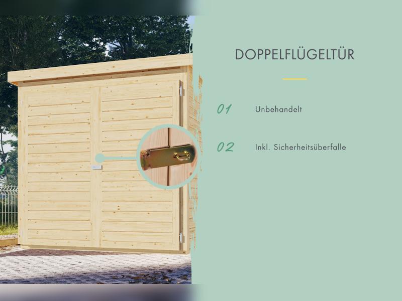 Karibu Fahrradgarage 4, natur 19 mm - Image 5