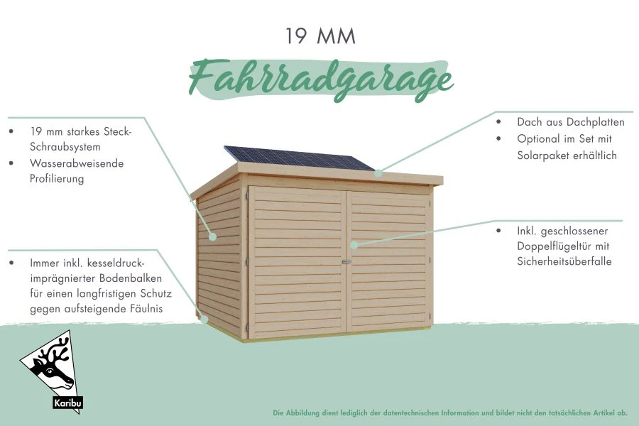 Karibu Fahrradgarage 4, terragrau, 19 mm - Image 6