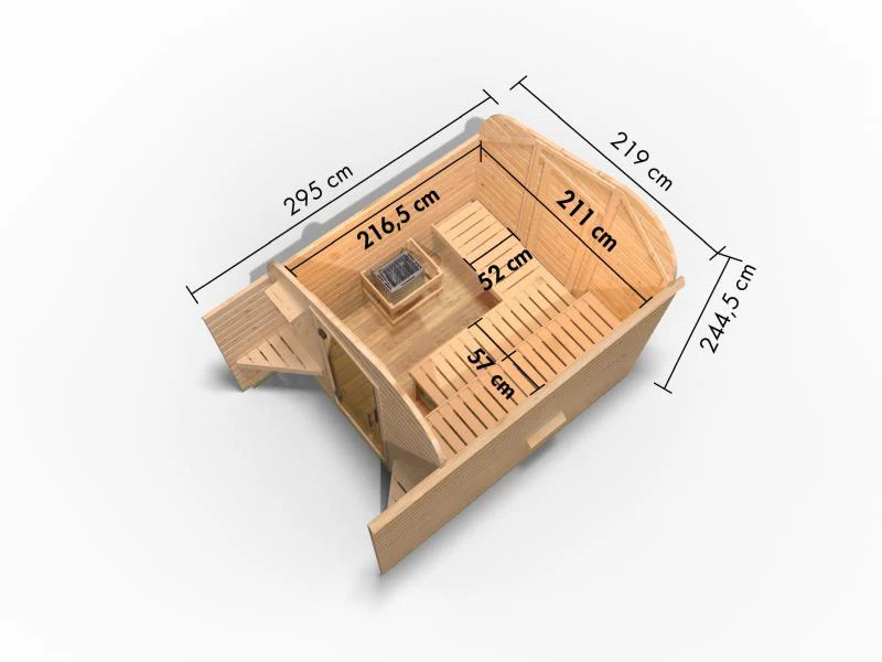 Karibu Fasshaus 2 asymmetrisch, ohne Saunaofen - Image 4