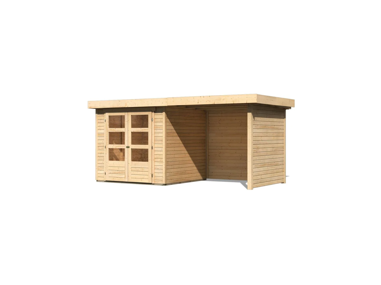 Karibu Gartenhaus Askola 2 mit Anbaudach 2,25 Meter, Seiten- und Rückwand - Image 4