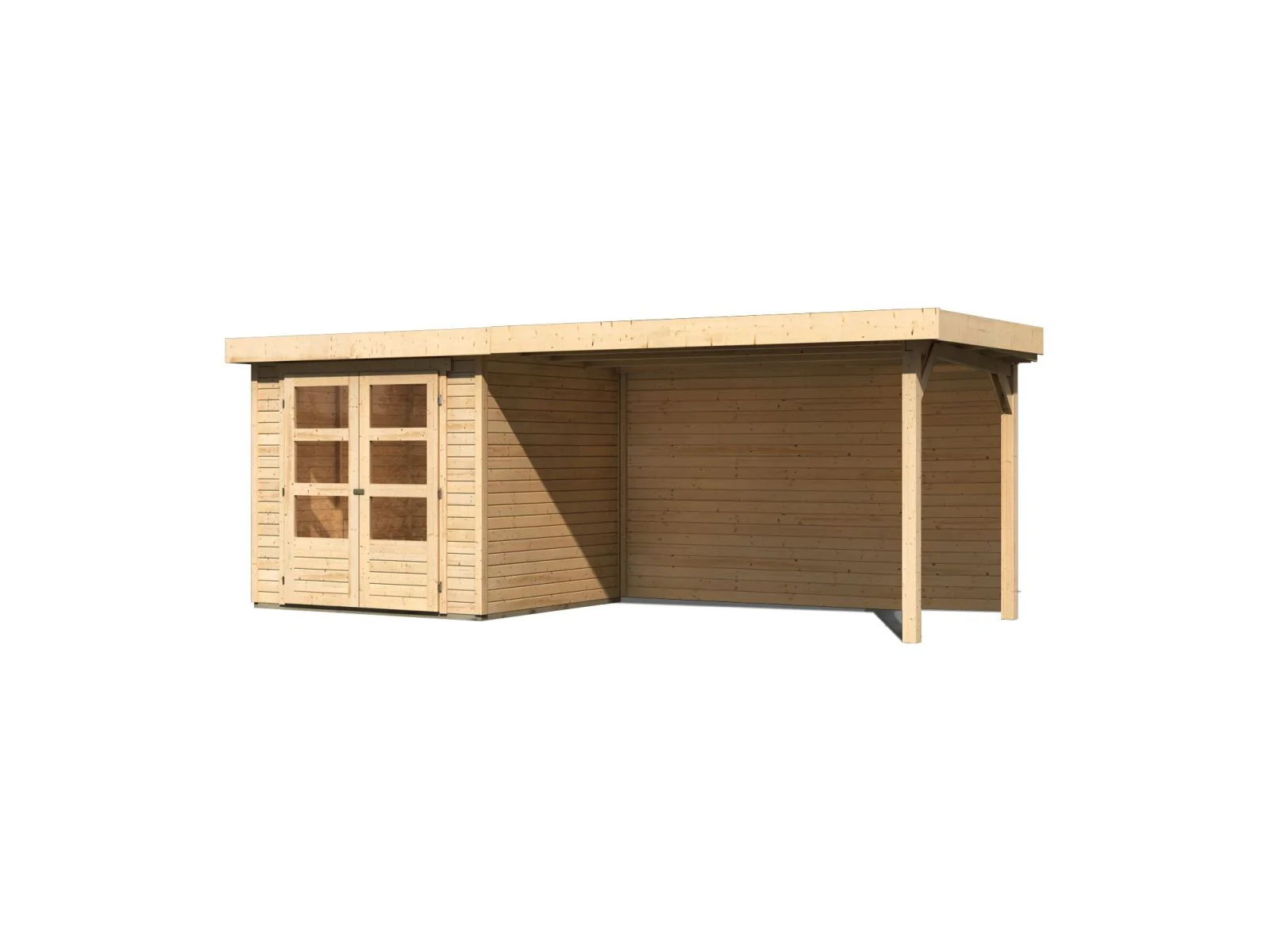 Karibu Gartenhaus Askola 2 mit Anbaudach 2,8 m und Rückwand - Image 2